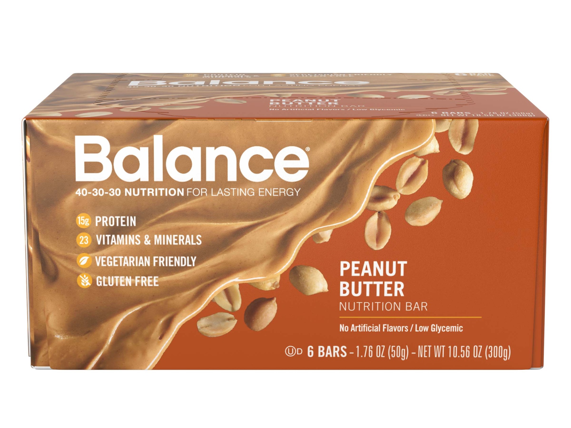 slide 1 of 1, Balance Bar Balance Nutrition Bar, Peanut Butter Protein, 6 ct