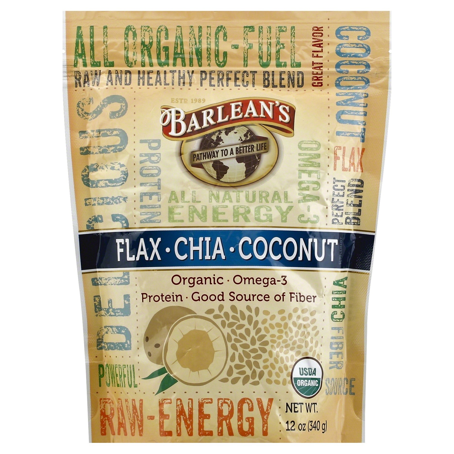 slide 1 of 2, Barlean's Raw Flax Chia Coconut Blend, 12 oz