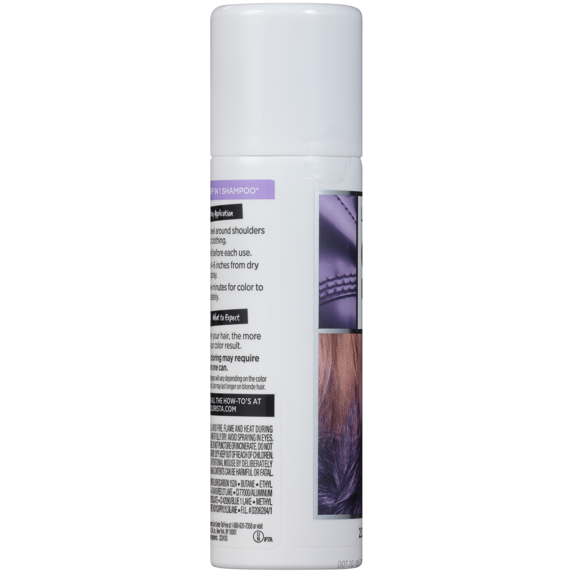 slide 4 of 5, L'Oréal Colo Rista Spray 1 Day Color #Lavender20, 2 oz