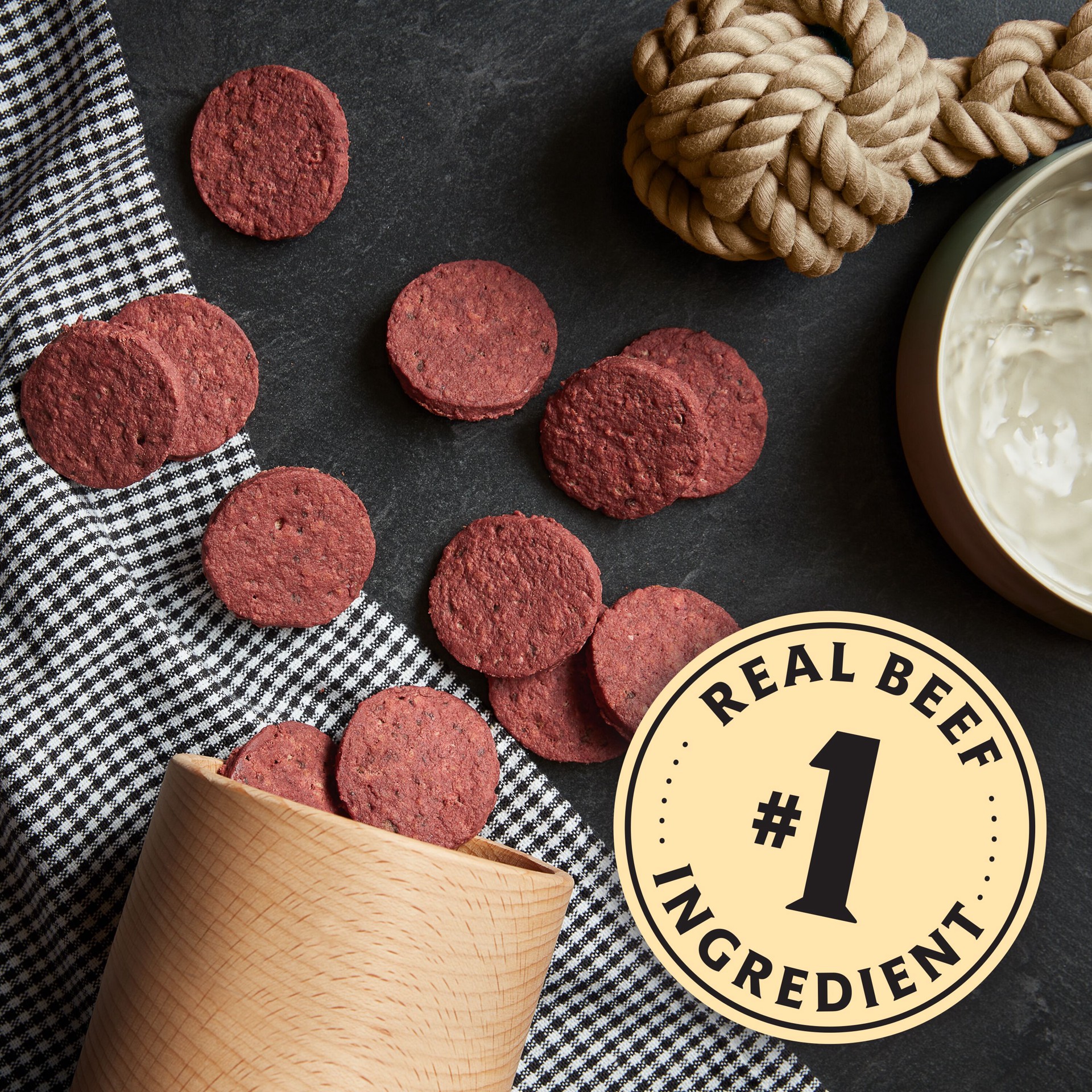 slide 4 of 8, Pup-Peroni Rounds Dog Treats With Beef Brisket, 5 oz. Bag, 5 oz