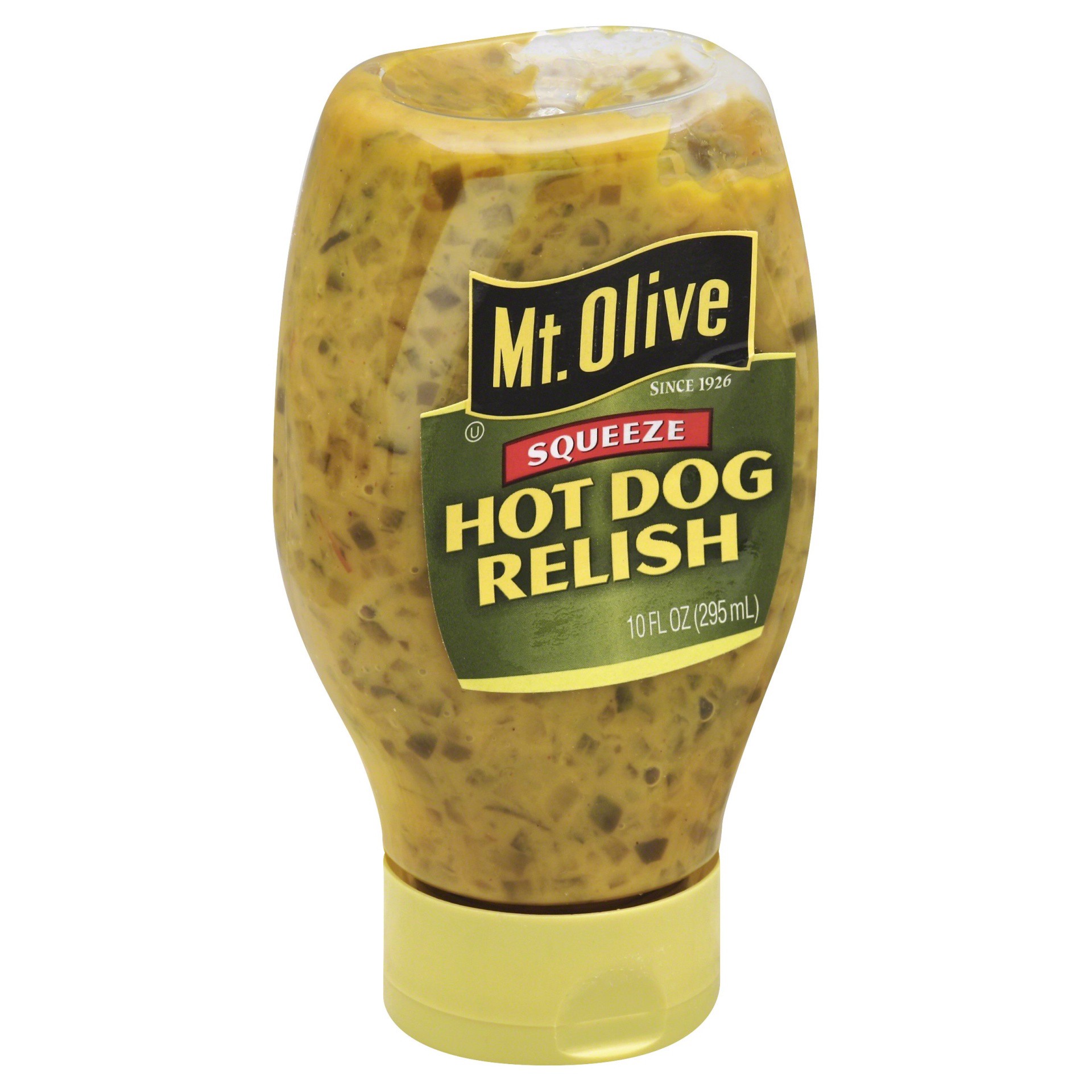 slide 1 of 8, Mt. Olive Squeeze Hot Dog Relish, 10 fl oz