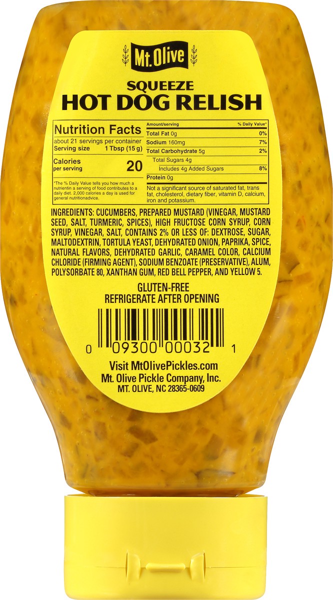 slide 4 of 8, Mt. Olive Squeeze Hot Dog Relish, 10 fl oz