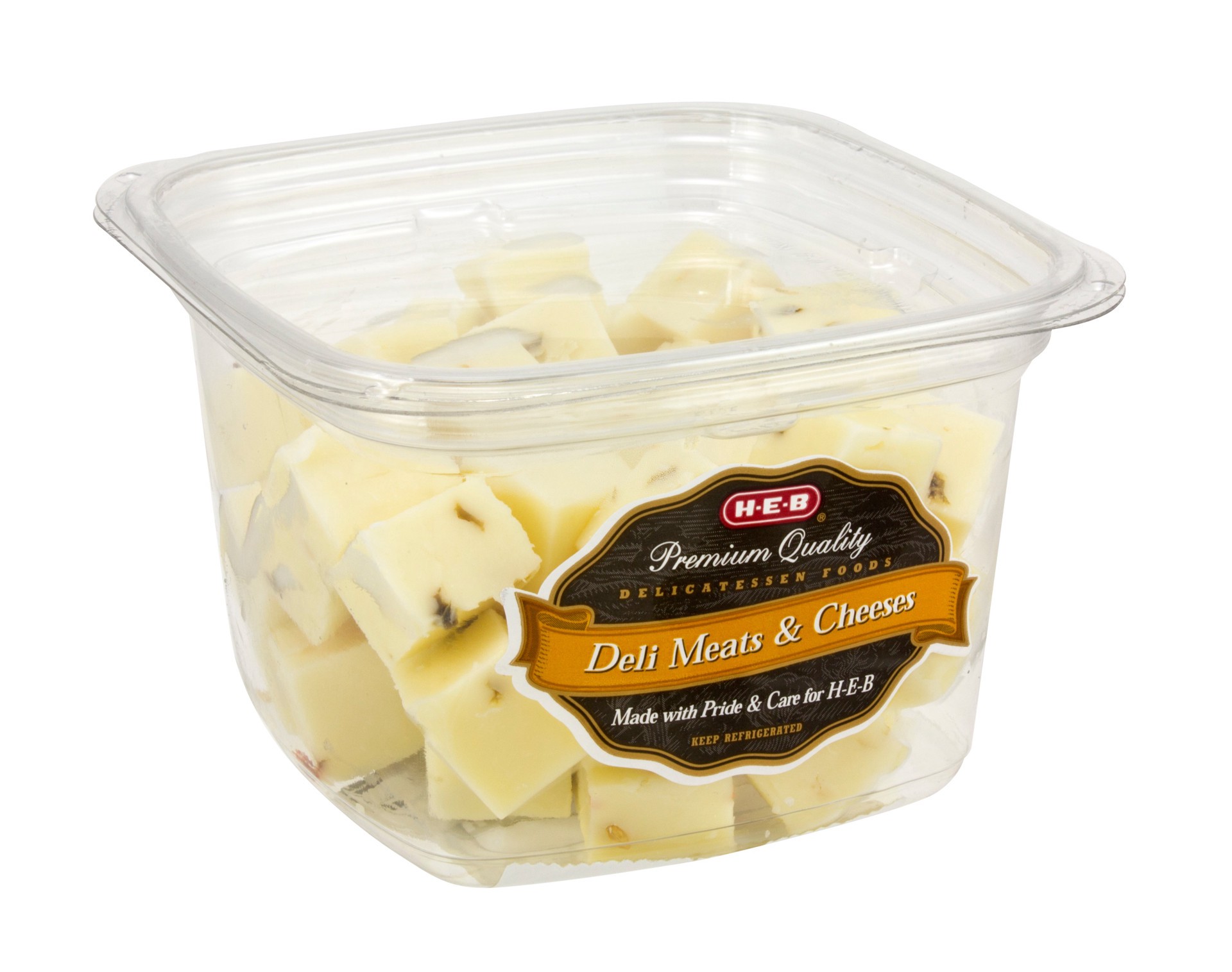 slide 1 of 1, H-E-B Deli Jalapeño Jack Cubed Cheese, per lb