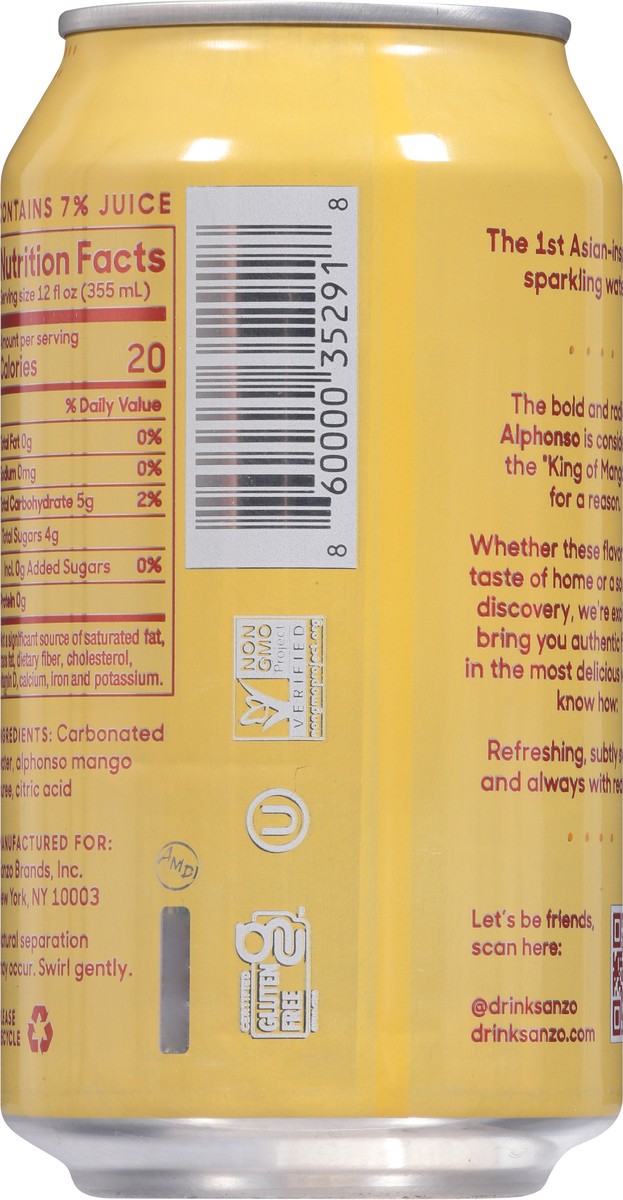 slide 7 of 9, Sanzo Mango Sparkling Water - 12 oz, 12 oz