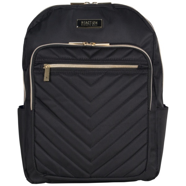 slide 1 of 8, Kenneth Cole Reaction Chevron Quilted Laptop Backpack, Black, 1 ct
