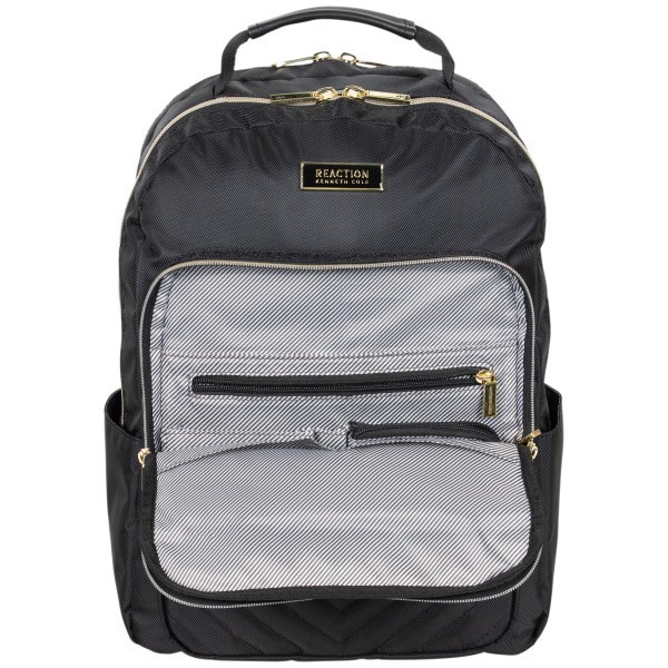 slide 4 of 10, Kenneth Cole Reaction Chevron Quilted Laptop Backpack, Black, 1 ct
