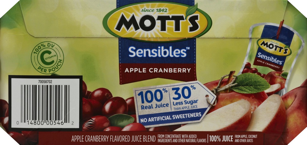 slide 5 of 6, Mott's Sensibles Apple Cranberry Juice - 8 ct; 6 fl oz, 8 ct; 6 fl oz