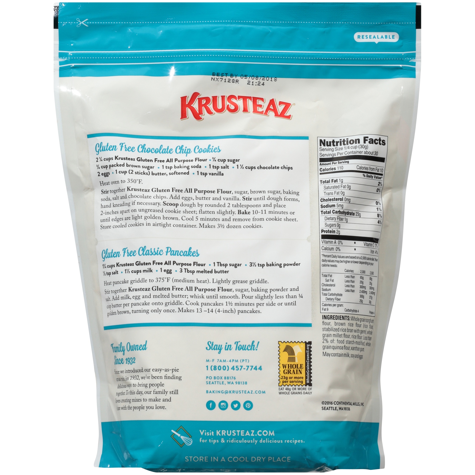 slide 4 of 6, Krusteaz Gluten Free All Purpose Flour, 2 lb