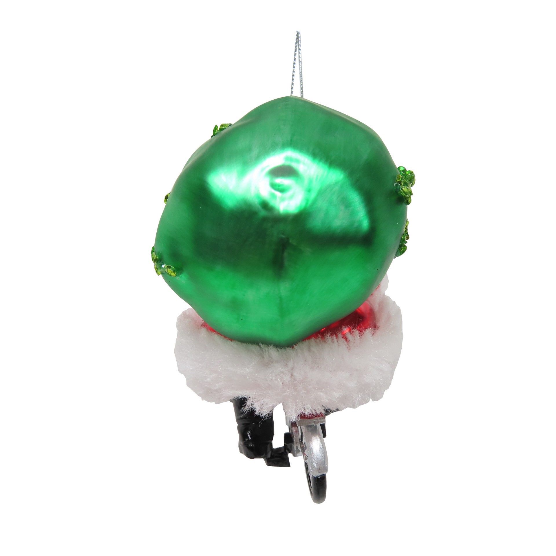 slide 3 of 4, 4.5" Santa On Bike Glass Ornament By Ashland, 4.5 in