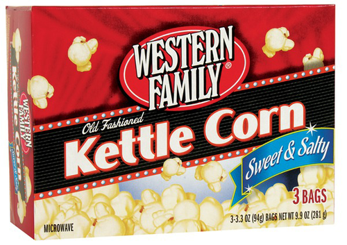 slide 1 of 1, Western Family Popcorn Kettle Corn, 9.9 oz