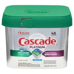 Cascade Fresh Scent Platinum Dishwasher Detergent Actionpacs + Cleaner Pods  - 48ct : Target