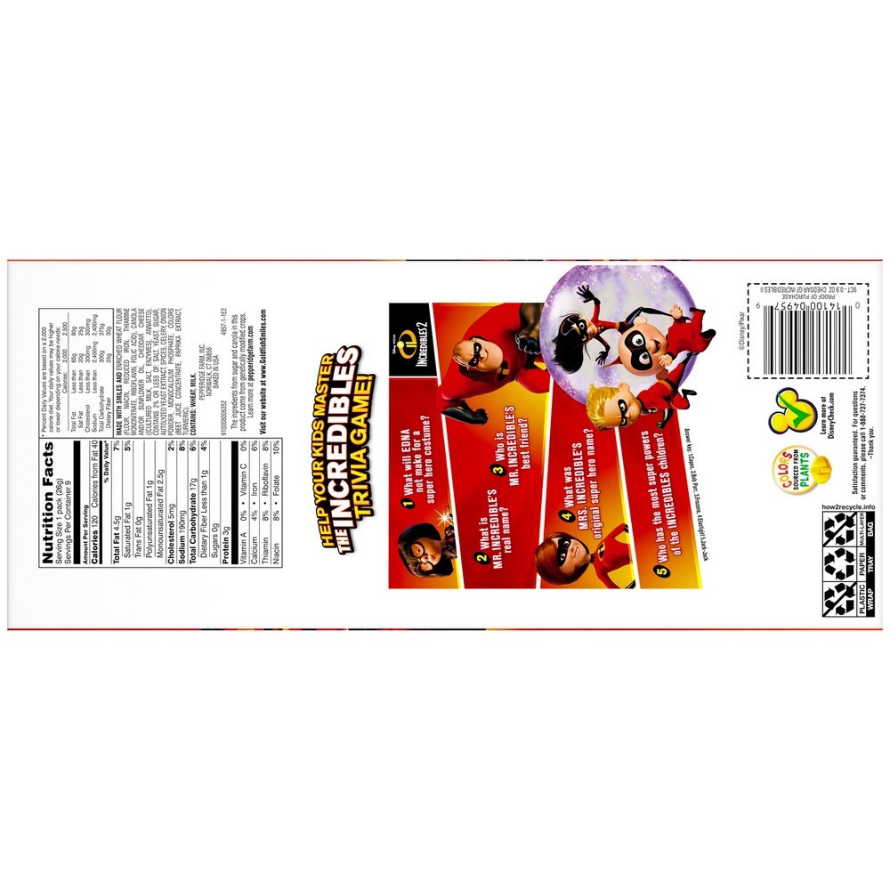 slide 6 of 7, Goldfish Cheddar Special Edition Incredibles 2 Baked Snack Crackers, 9 ct; 0.9 oz