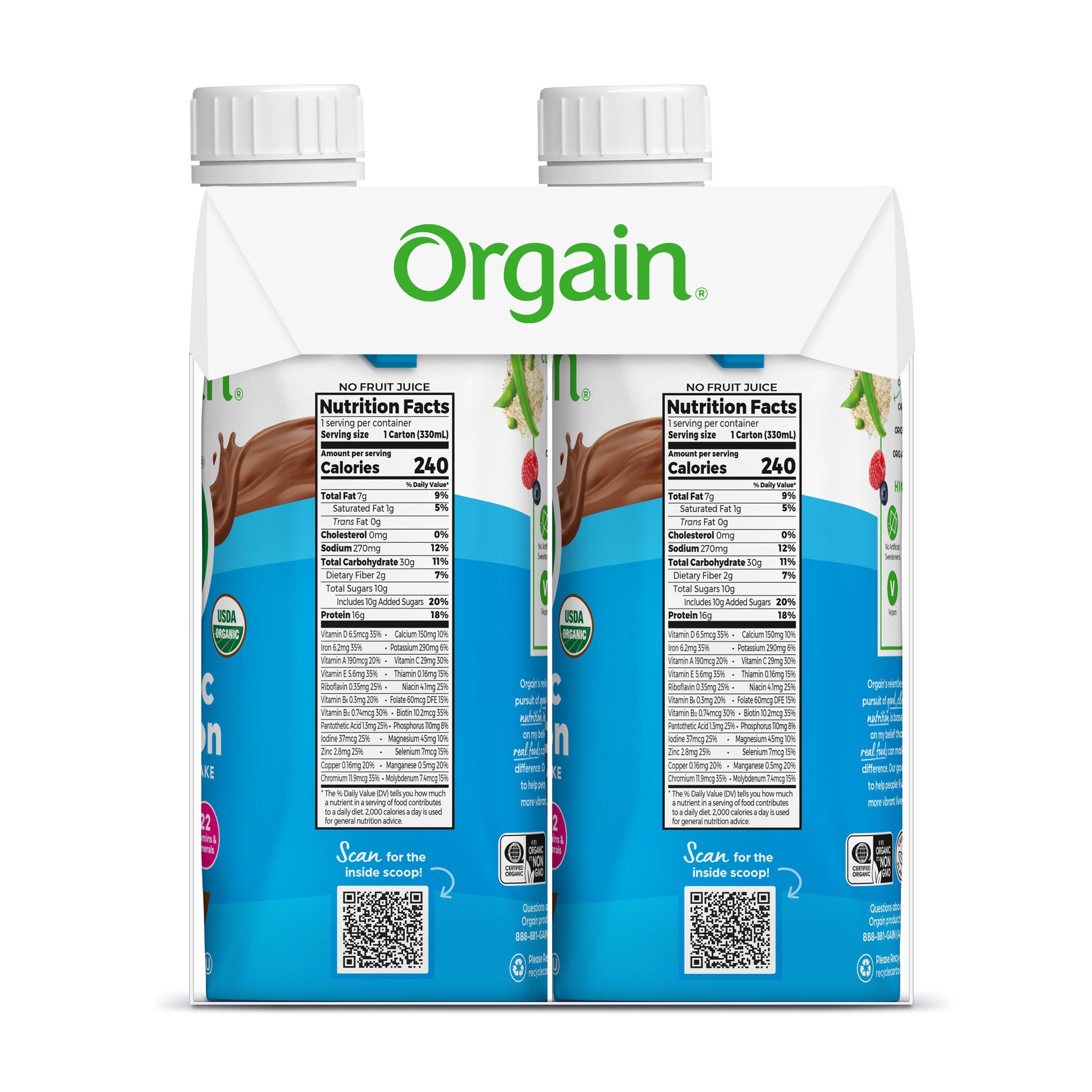 slide 6 of 10, Orgain Organic Nutrition Vegan Protein Shake, Plant Based, Smooth Chocolate 11oz, 4ct, 44 fl oz