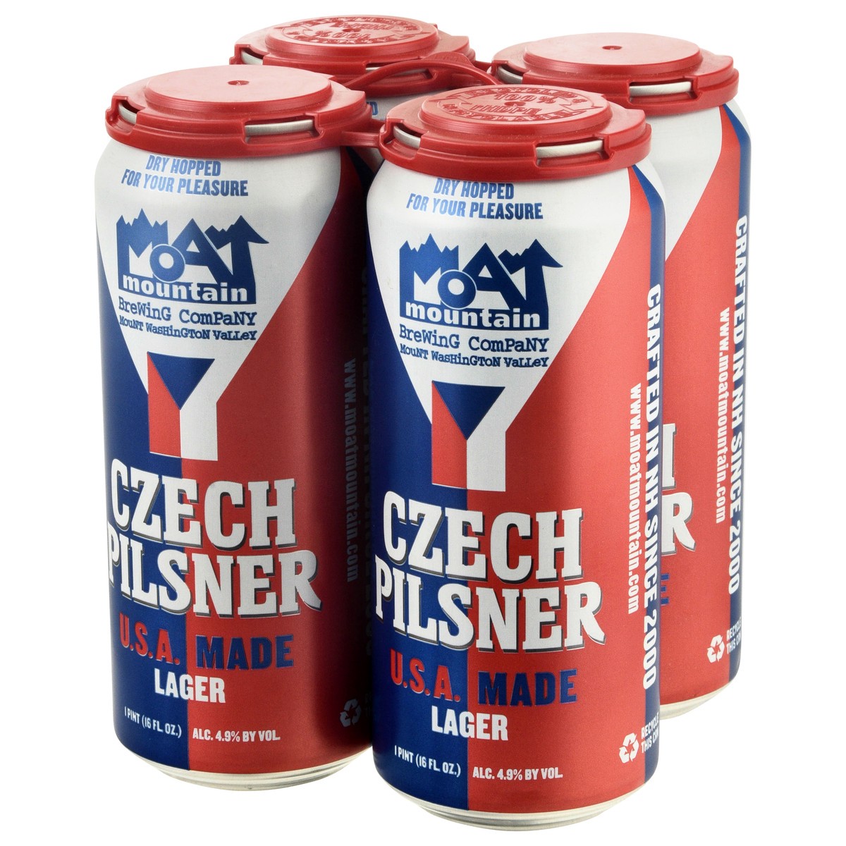 slide 4 of 4, Moat Mountain Brewing Company Czech Pilsner Lager Beer 4 - 1 pt Cans, 4 ct; 16 oz