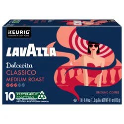 Lavazza Dolcevita Classico, Single-Serve Keurig K-Cup Pods, Medium Roast Coffee, 10-Count Box