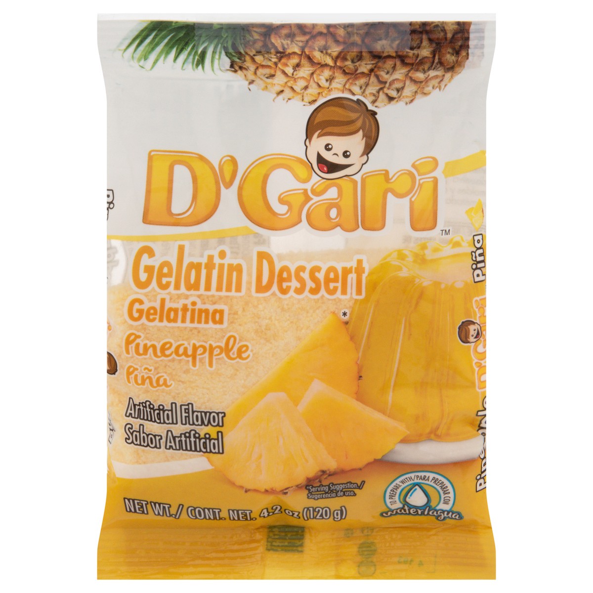 slide 1 of 9, D'Gari Pineapple Gelatin Dessert 4.2 oz, 4.2 oz