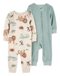 Carter's Baby 2-Pack Jumpsuits Multi NB