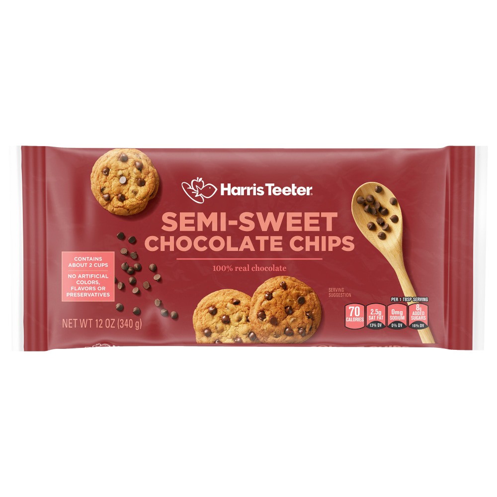 slide 1 of 9, Harris Teeter® Semisweet Chocolate Baking Chips, 12 oz