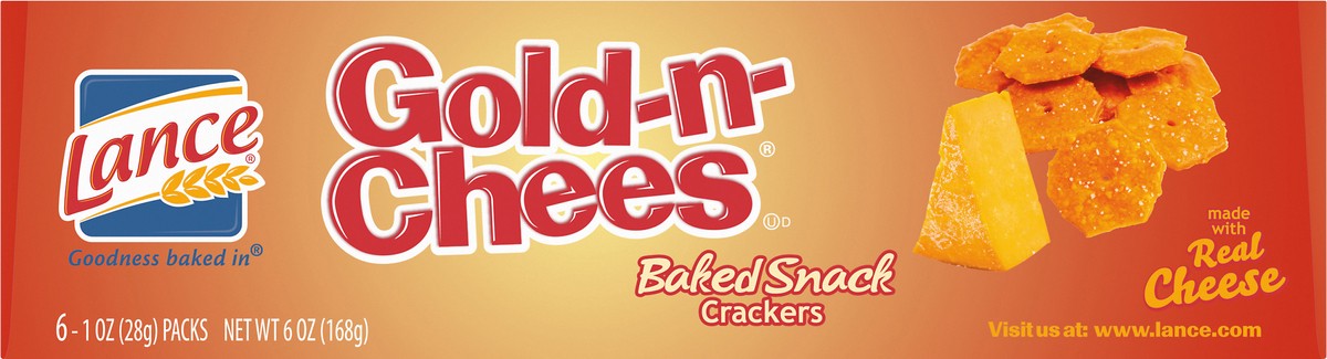 slide 1 of 5, Lance Baked Snack Gold-n-Chees Crackers 6 ea, 6 oz