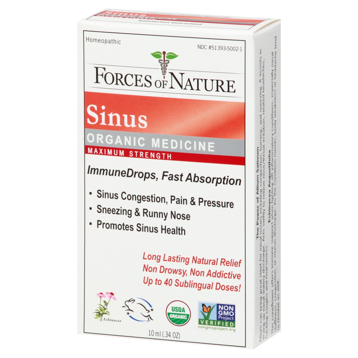slide 2 of 9, Forces of Nature Sinus Organic Medicine 10 ml, 10 ml