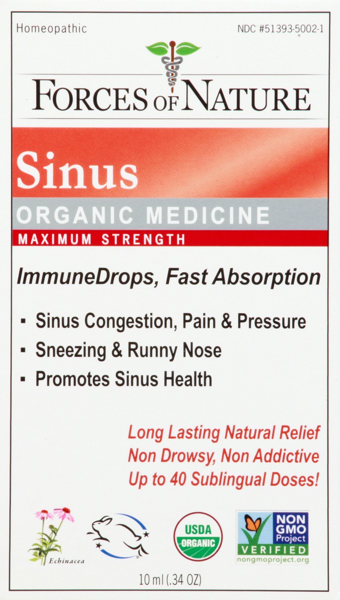 slide 3 of 9, Forces of Nature Sinus Organic Medicine 10 ml, 10 ml