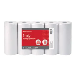 Office Depot 1-Ply Bond Paper Rolls, White