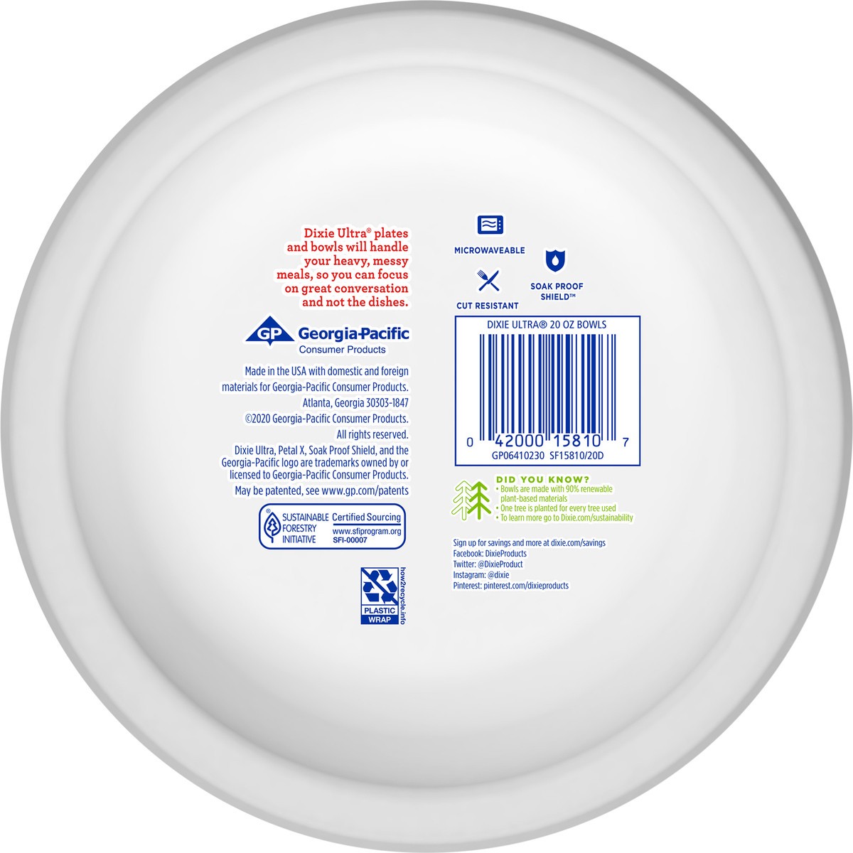 slide 4 of 5, Dixie Ultra Compostable 20 Ounce Bowls, 56 Count, 56 ct