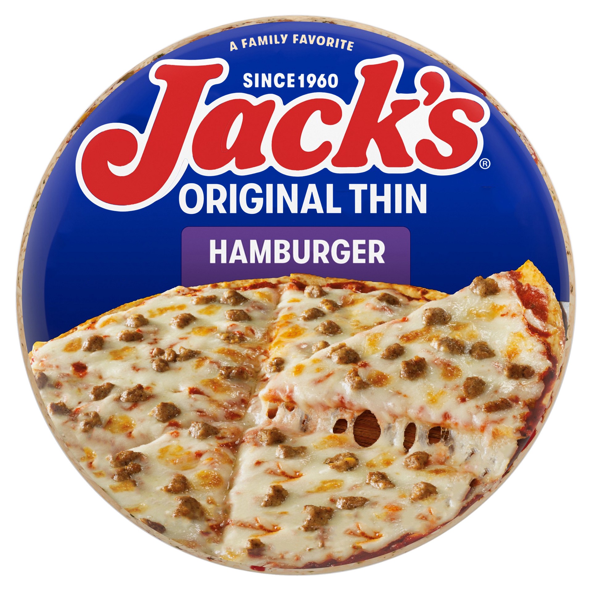 slide 1 of 3, Jack's Hamburger 11.5" 60Th Original Thin Pizza, 14.7 oz