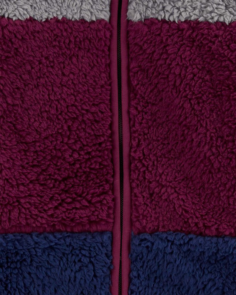 slide 2 of 2, Oshkosh Kid Colorblock Fleece Knit Jacket - Red Multicolour 7, 1 ct