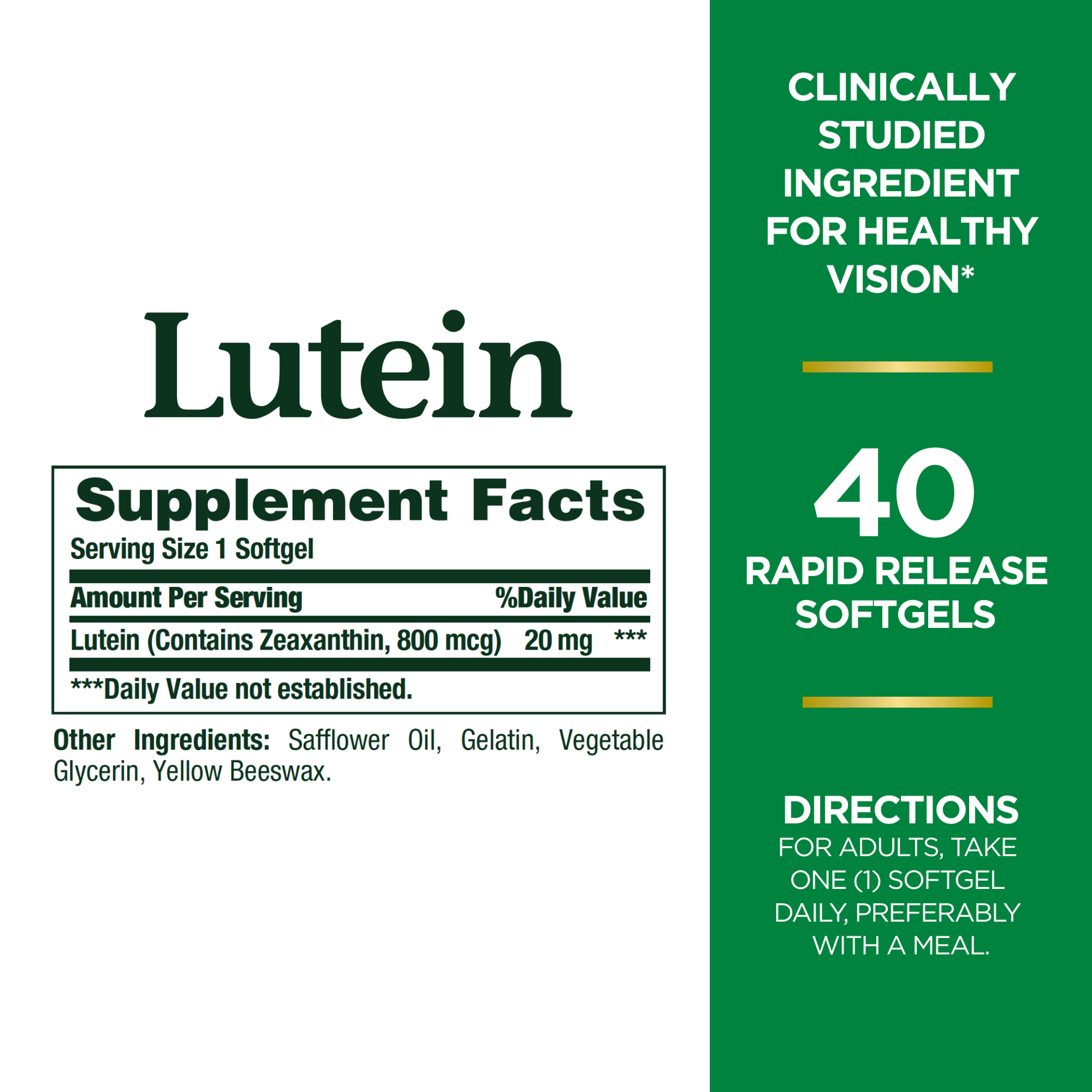 slide 5 of 5, Nature's Bounty Lutein, Eye Health Supplement, Softgels, 20 Mg, 40 ct