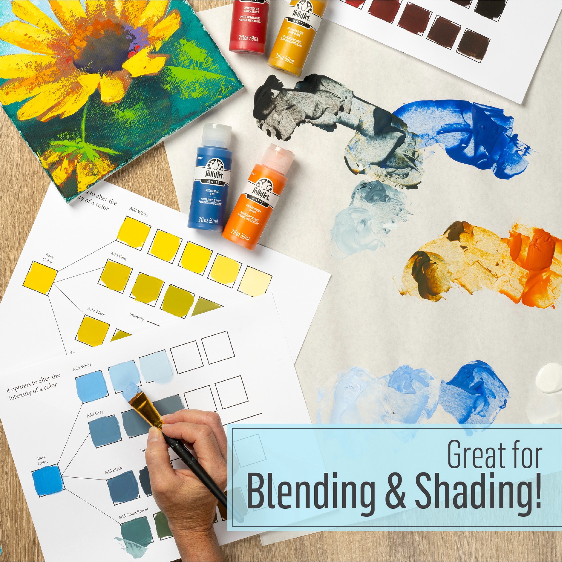 slide 4 of 7, Folkart Matte Festival Acrylic Paint Set, 2 fl oz