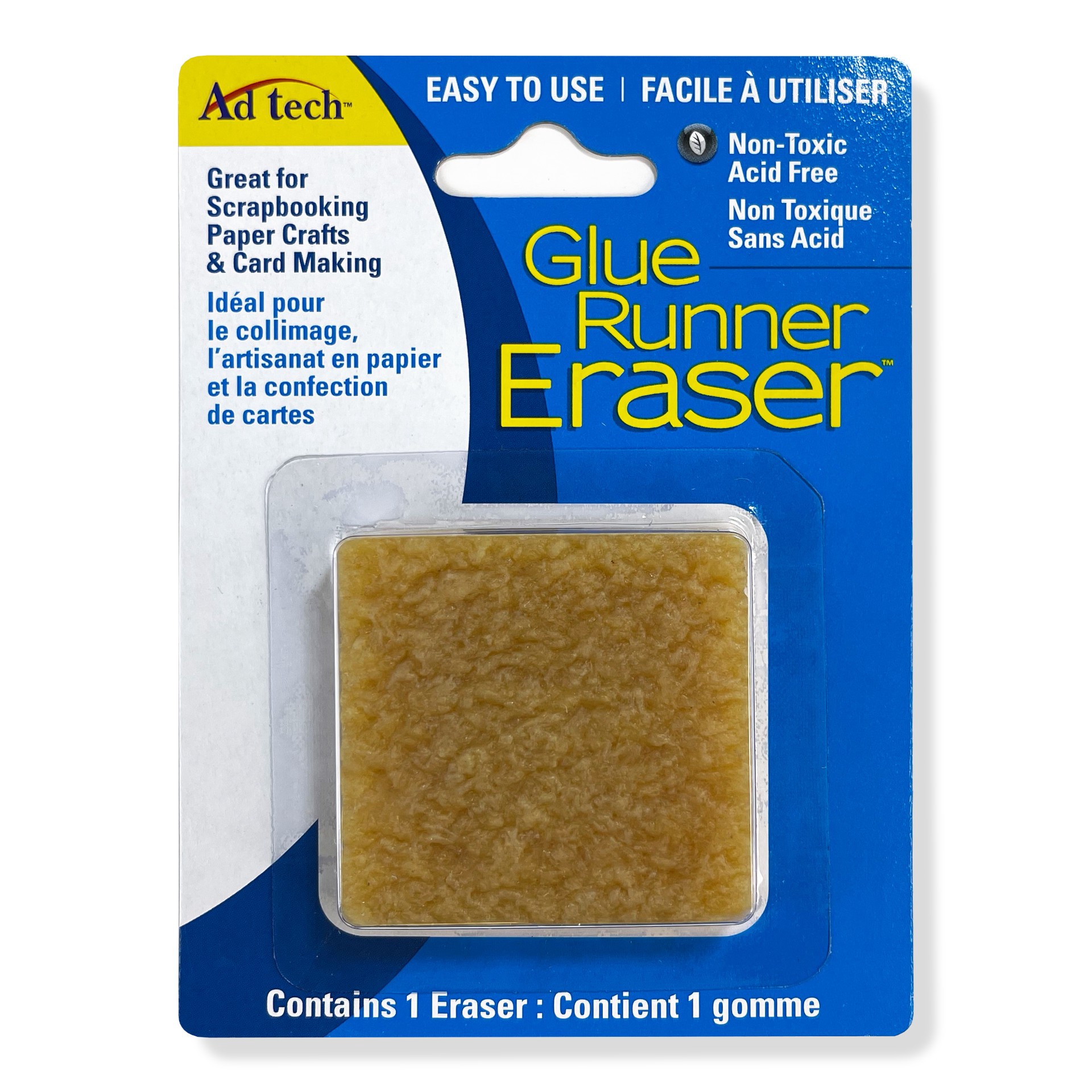 slide 2 of 3, Adtech Glue Runner Eraser, 2 in x 2 in
