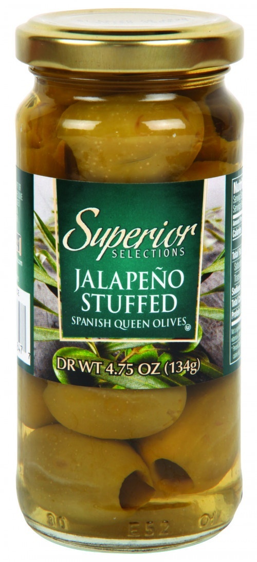 slide 1 of 1, Superior Selections Jalapeno Stuffed Spanish Queen Olives, 4.5 oz