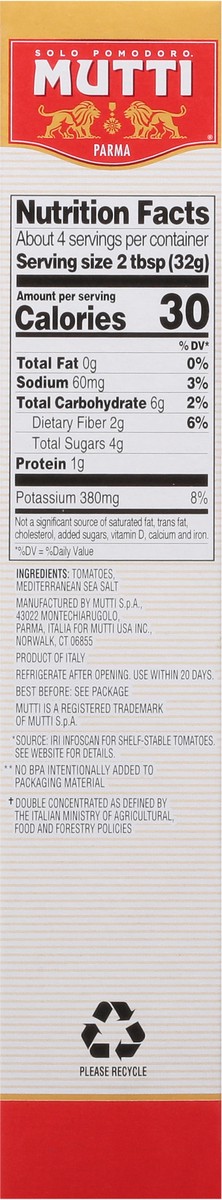 slide 11 of 13, Mutti Double Concentrated Tomato Paste 4.5 oz, 4.5 oz