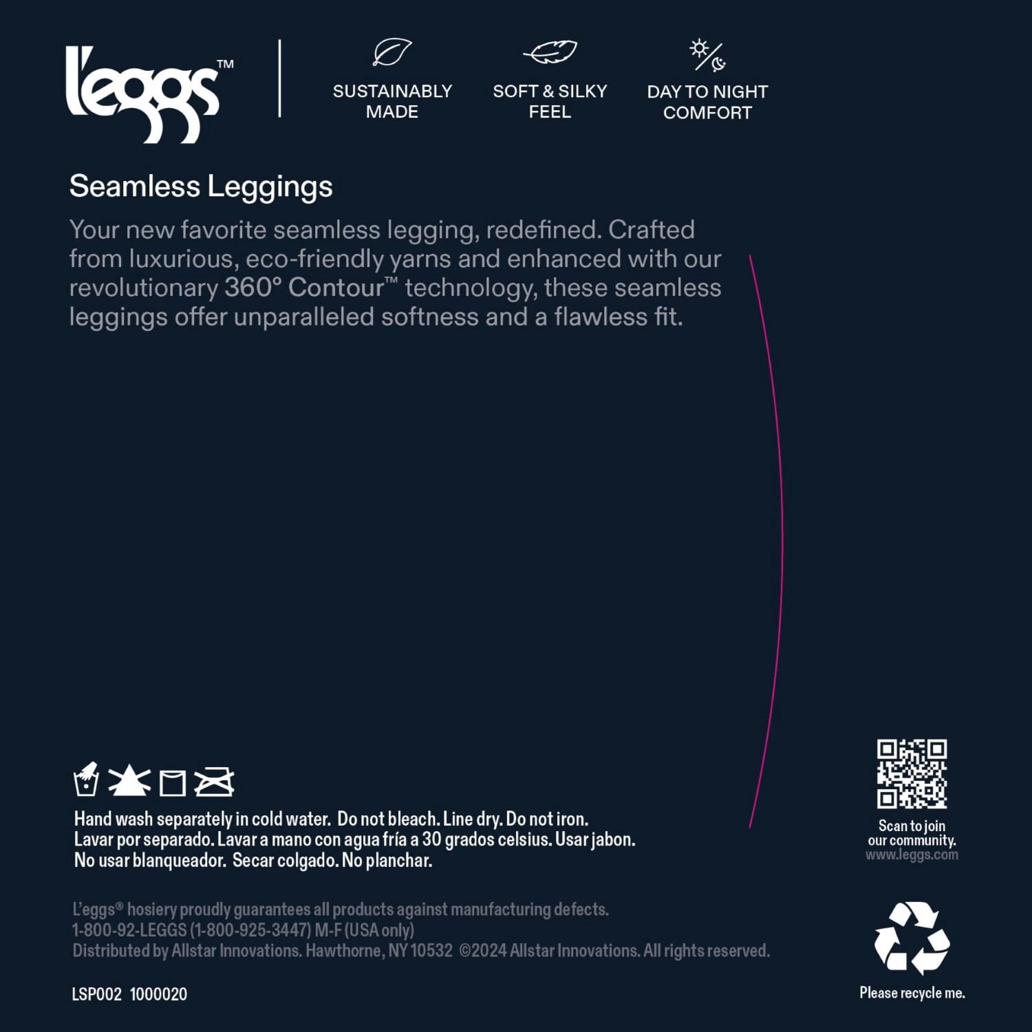 slide 3 of 3, L'eggs 360 Seamless Lifting Leggings, Black, X-Large, 1 ct