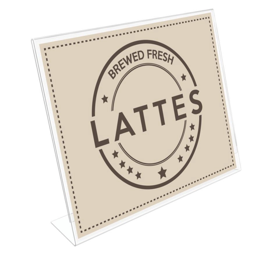 slide 8 of 10, Deflect-O Anti-Glare Slanted Sign Holder, Landscape, Clear, 8 1/2 in x 11 in