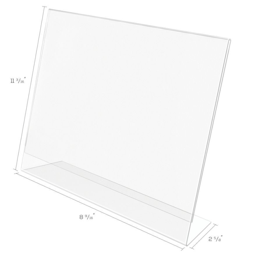 slide 6 of 10, Deflect-O Anti-Glare Slanted Sign Holder, Landscape, Clear, 8 1/2 in x 11 in