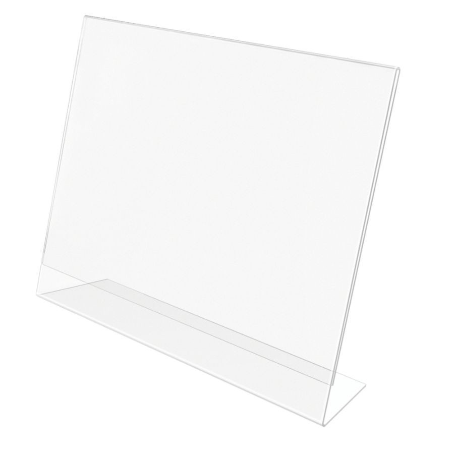 slide 3 of 10, Deflect-O Anti-Glare Slanted Sign Holder, Landscape, Clear, 8 1/2 in x 11 in