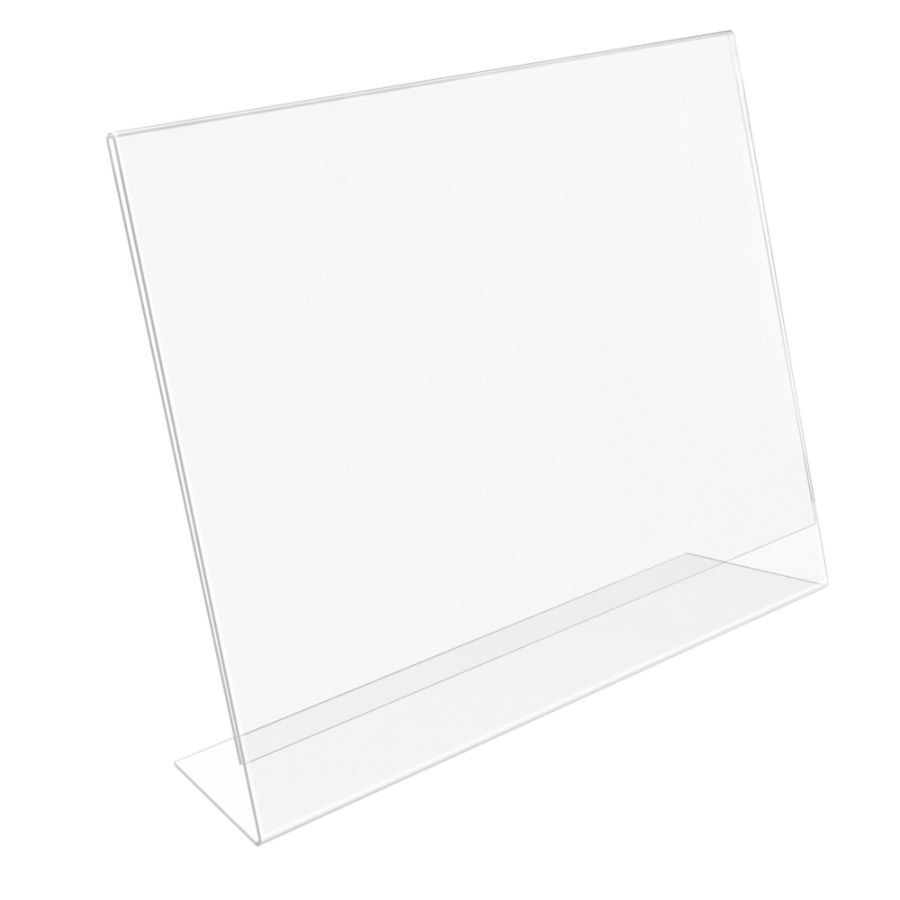 slide 5 of 10, Deflect-O Anti-Glare Slanted Sign Holder, Landscape, Clear, 8 1/2 in x 11 in