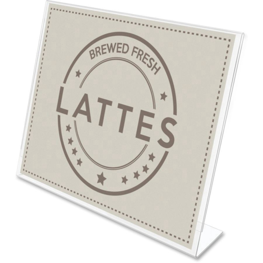slide 2 of 10, Deflect-O Anti-Glare Slanted Sign Holder, Landscape, Clear, 8 1/2 in x 11 in