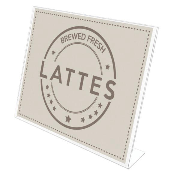 slide 1 of 10, Deflect-O Anti-Glare Slanted Sign Holder, Landscape, Clear, 8 1/2 in x 11 in