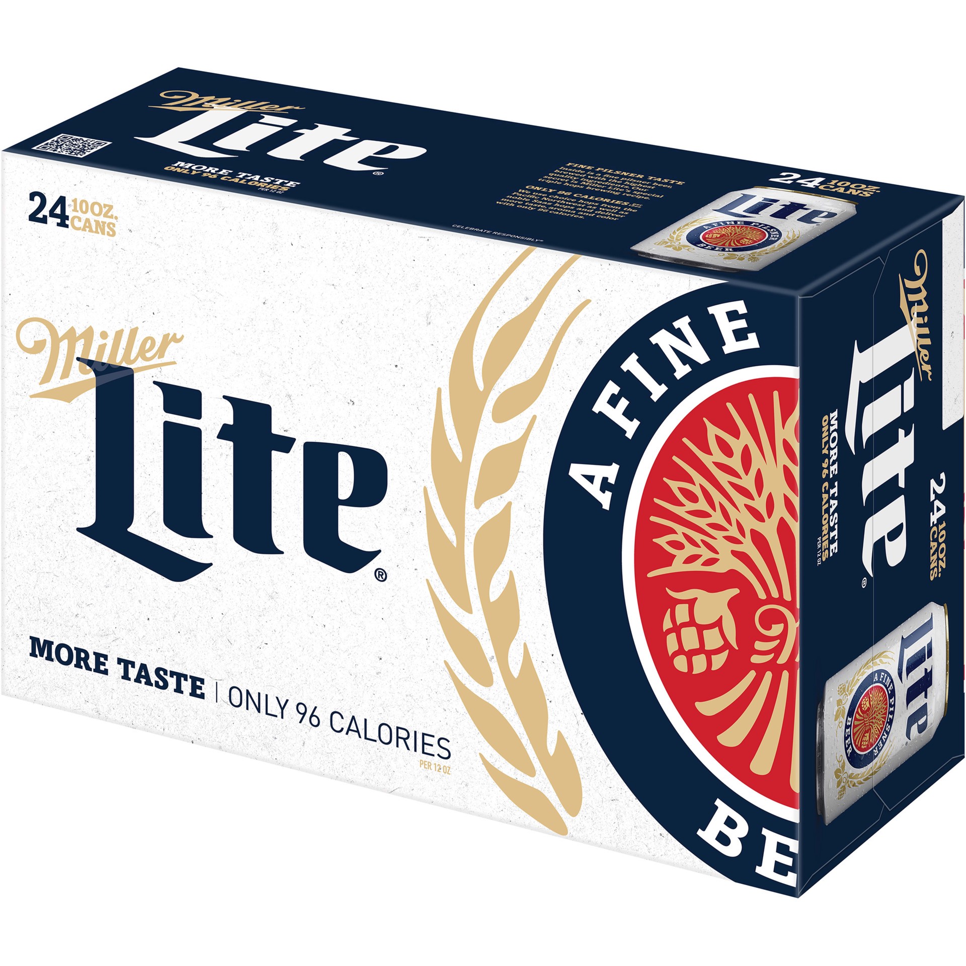 slide 4 of 5, Miller Lite American Light Lager Beer, 4.2% ABV, 24-pack, 10-oz beer cans, 10 fl oz