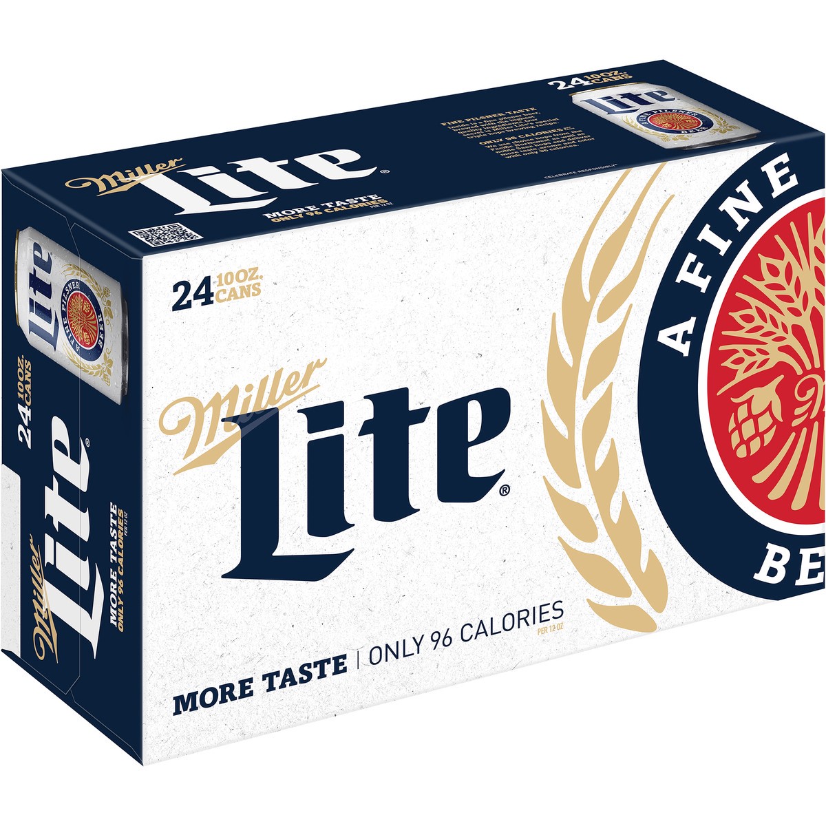 slide 1 of 5, Miller Lite American Light Lager Beer, 4.2% ABV, 24-pack, 10-oz beer cans, 10 fl oz