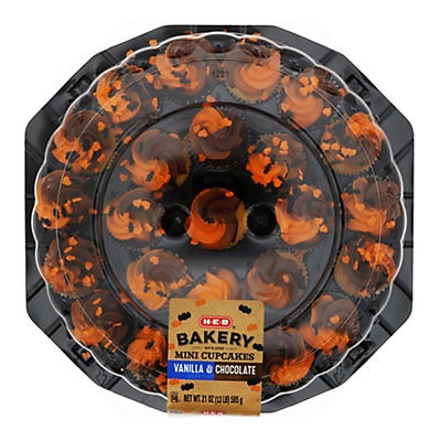 slide 1 of 1, H-E-B Labrees Halloween Mini Cupcake Platter, 24 ct