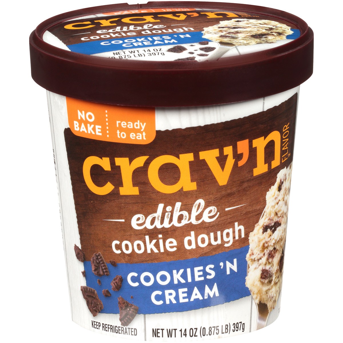 slide 11 of 13, Crav'n Flavor Cookies 'N Cream Edible Cookie Dough - 14 oz, 14 oz