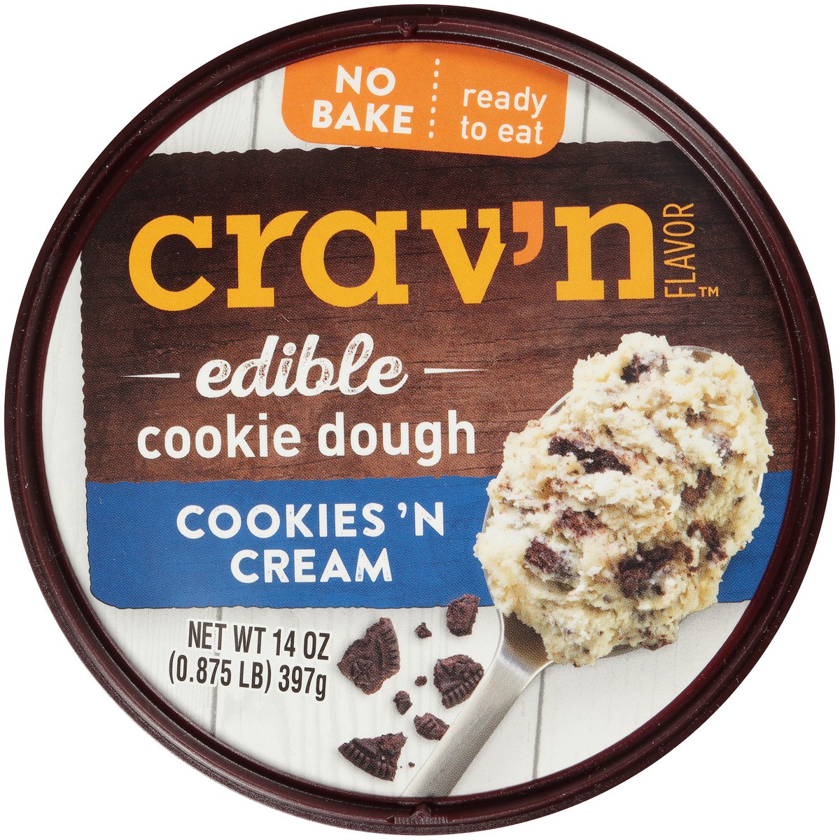 slide 12 of 13, Crav'n Flavor Cookies 'N Cream Edible Cookie Dough - 14 oz, 14 oz