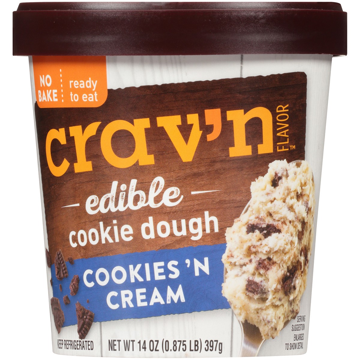 slide 6 of 13, Crav'n Flavor Cookies 'N Cream Edible Cookie Dough - 14 oz, 14 oz