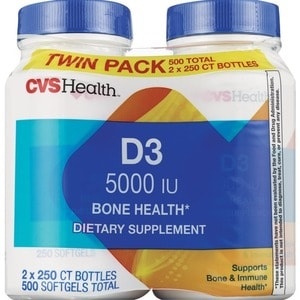 slide 1 of 1, CVS Health Vitamin D Softgels 5000iu Twin Pack, 500 ct