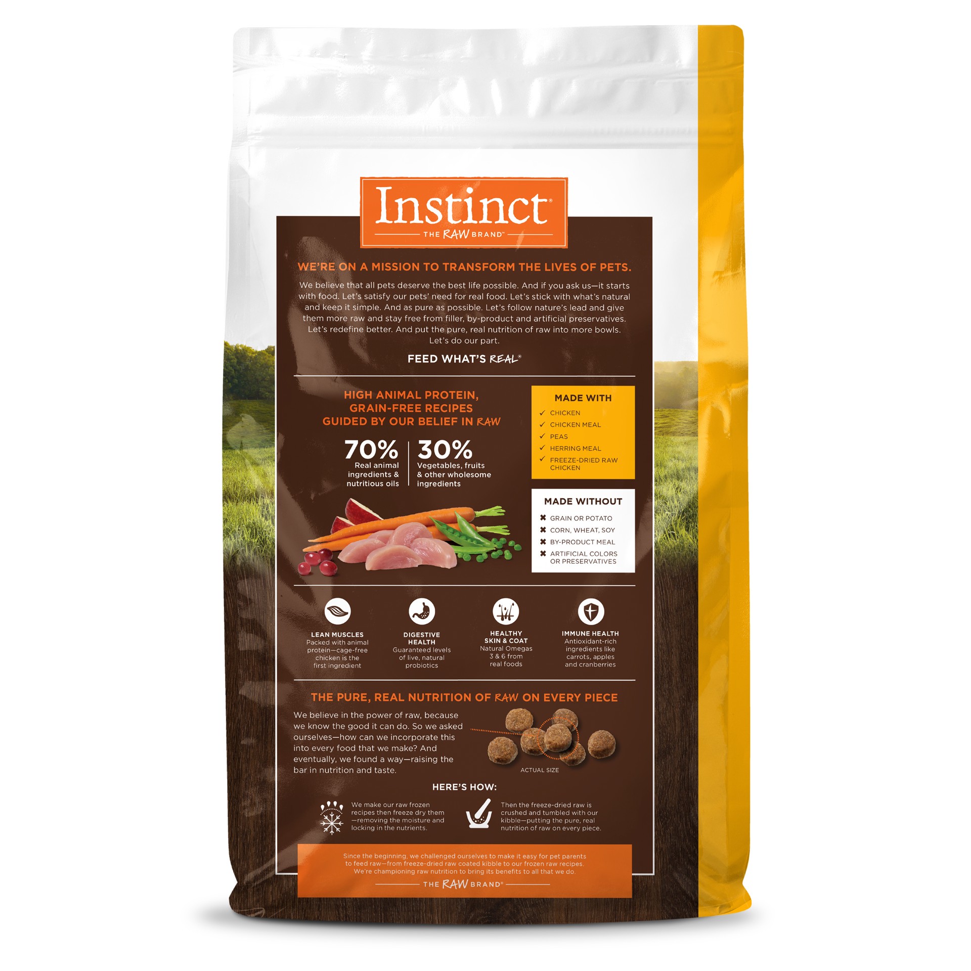 slide 8 of 10, Instinct Original Chicken Dry Dog Food, 22.5 lb. Bag, 22.5 lb