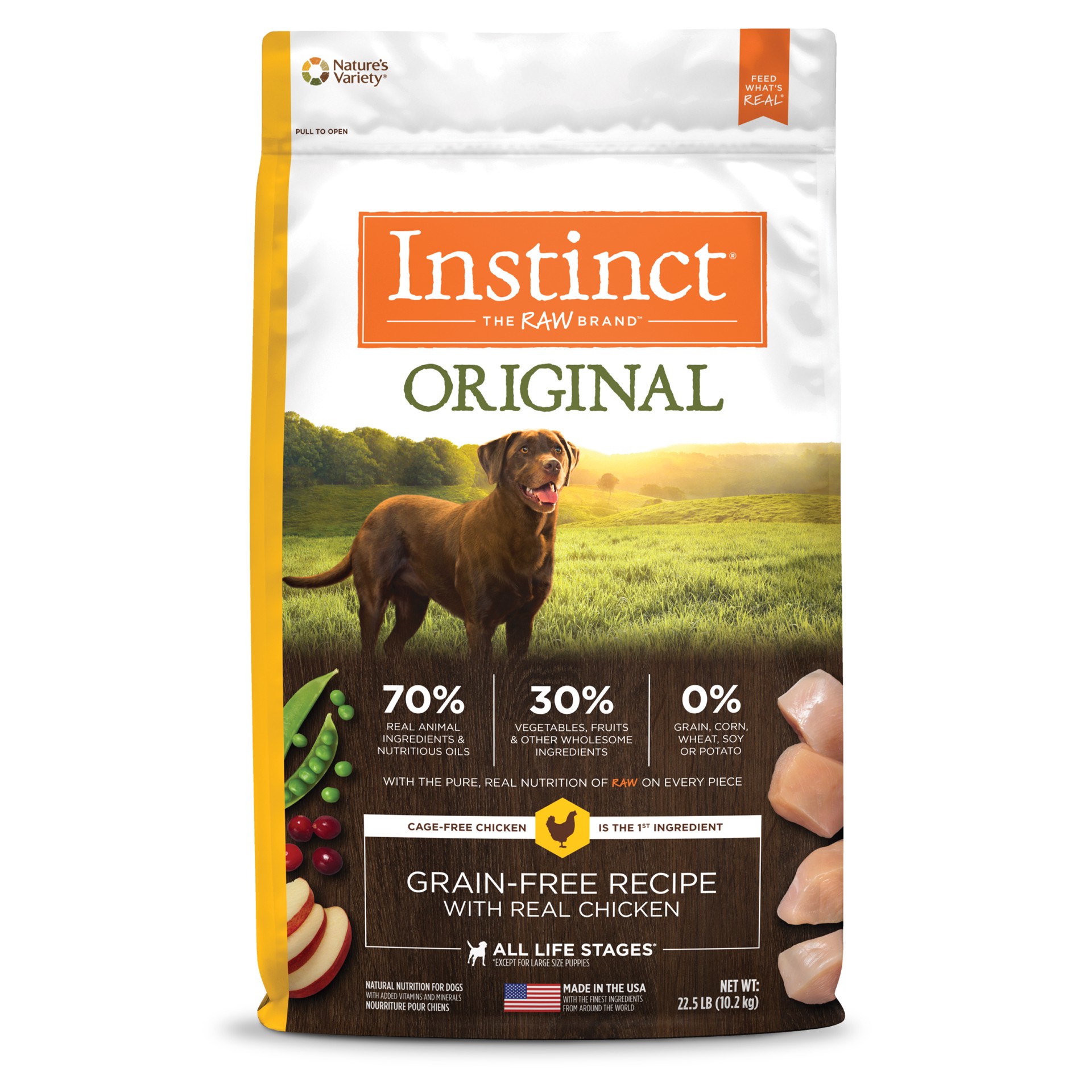 slide 1 of 10, Instinct Original Chicken Dry Dog Food, 22.5 lb. Bag, 22.5 lb